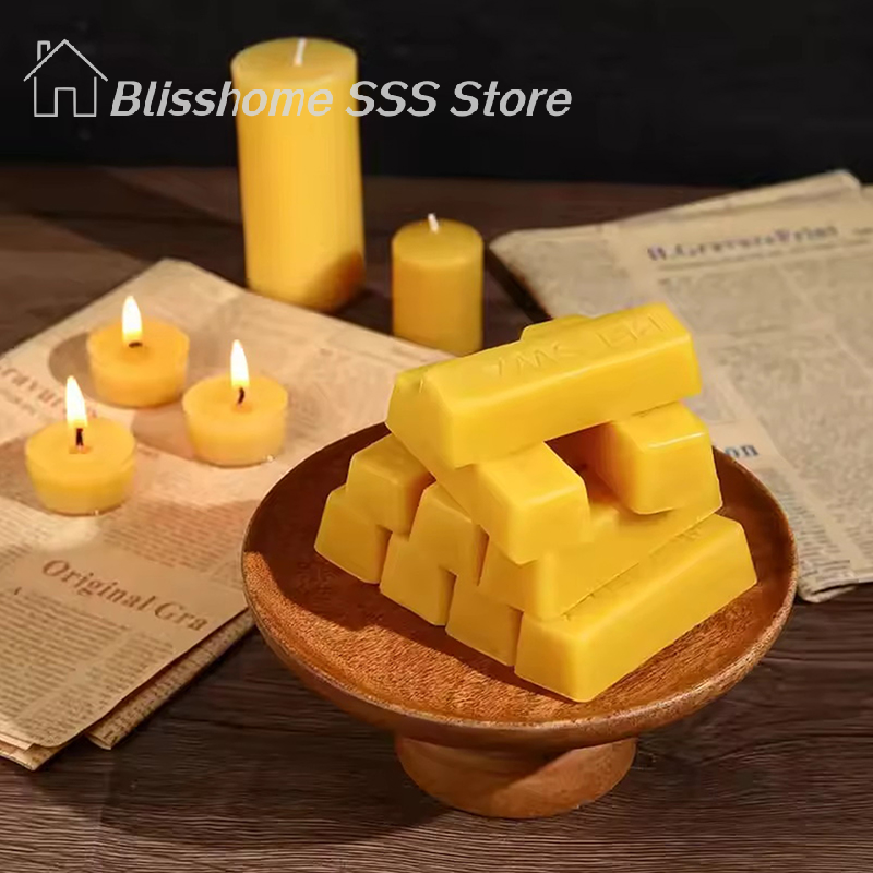 Candle Making Material - 【S】4/8Pcs Pure Beeswax Blocks, Space-Saving First-Class