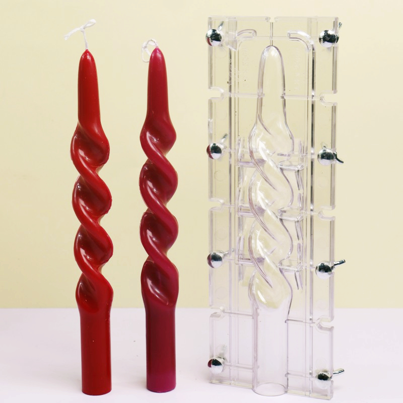 Candle Making Kits - Twisted Stripe Column Acrylic Candle Mold