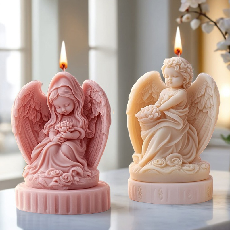 Candle Making Temperature - 3D cute couple angel candle mold,