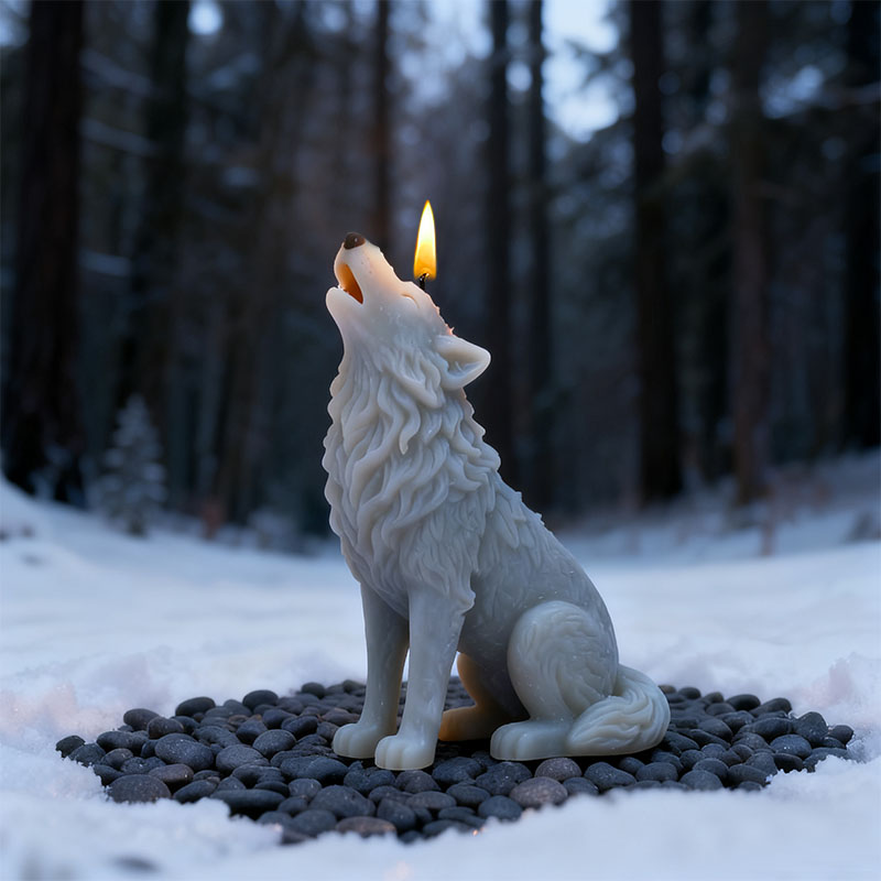 Candle Making Workshop - Snowfield Howling Moon Wolf Candle Mold