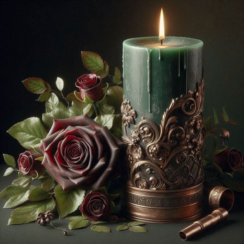 Candle Making Vinings - Vintage Baroque Vine Relief Column Candle