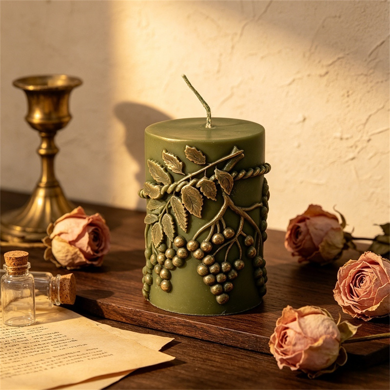 Candle Making Vinings - Rustic Relief Berry Foliage Vine Grape