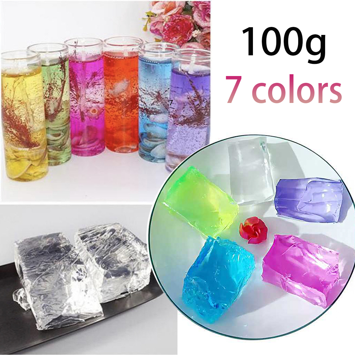 Candle Making Material - 100G 7Colors Jelly Wax DIY Handmade