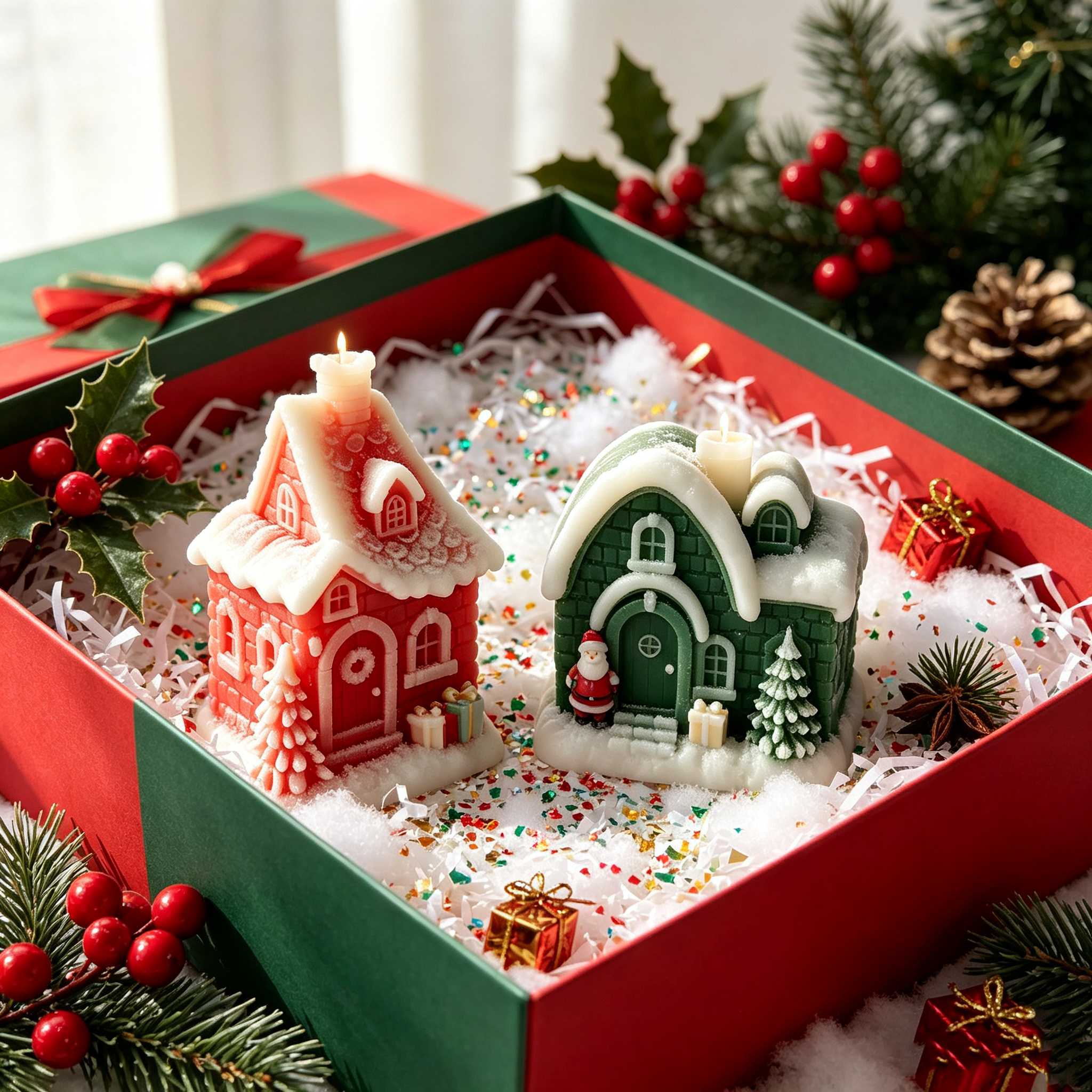 Xmas Candle Making - Christmas Snow House Silicone Mold Xmas