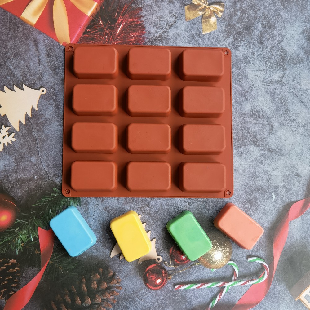 Candle Making Workshop - 12 Cavity Square Silicone Soap Mold