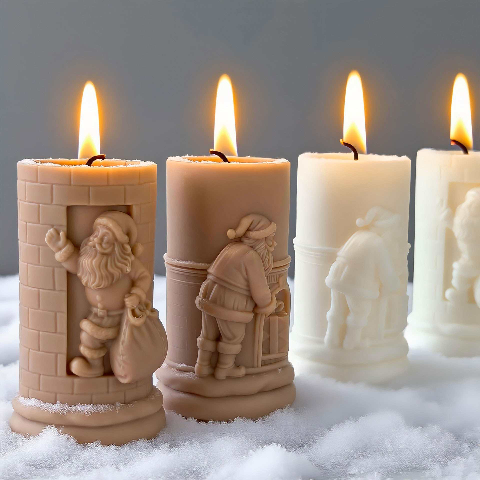 Xmas Candle Making - Relief Cylinder Santa Claus Christmas Candle