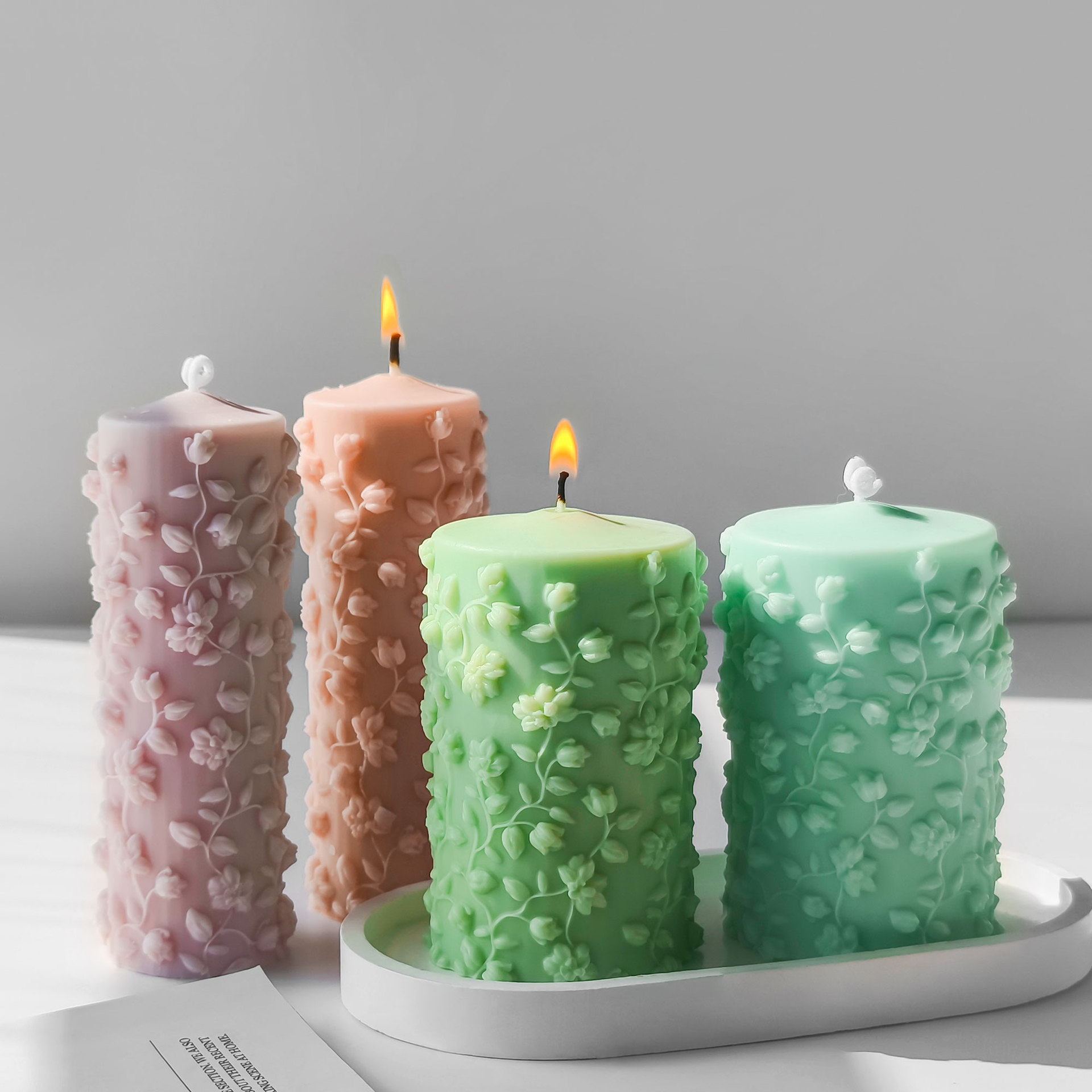 Candle Making Vinings - 3D Cylinder Embossed Vines Molds DIY