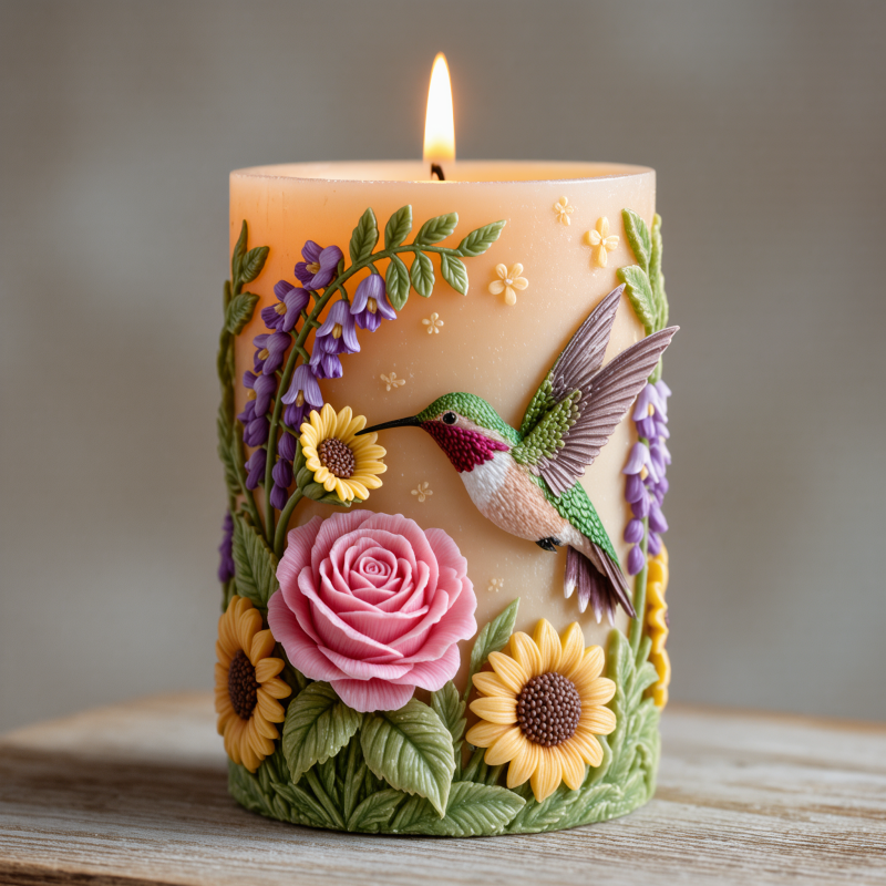Candle Making Temperature - 【Hummingbird Garden Embossed Candle Mold】High-Precision Replica