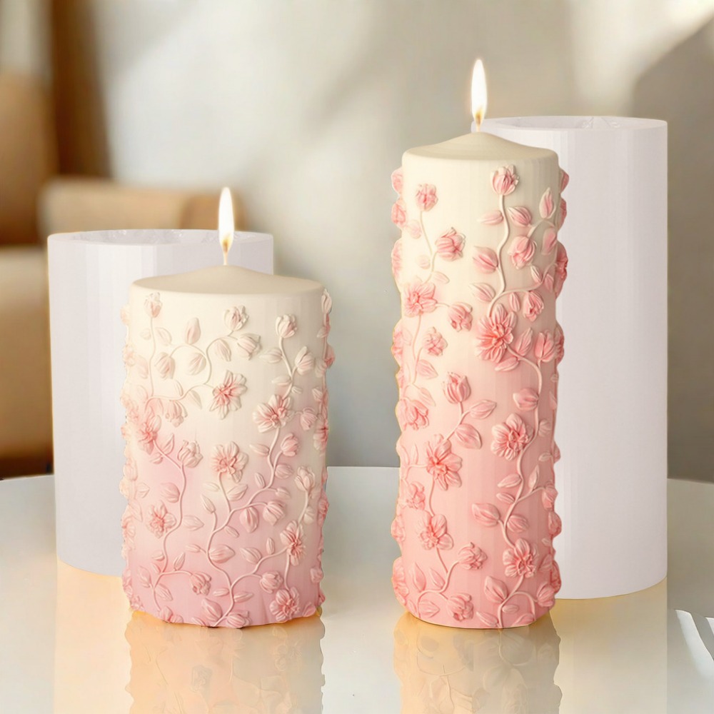 Candle Making Vinings - Floral Vine Relief Taper Candle Mold