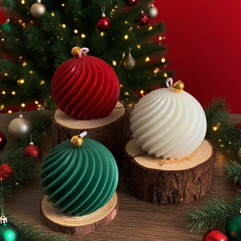 Spiral stripe Ball Silicone Ca - Xmas Candle Making ulasan dan harga