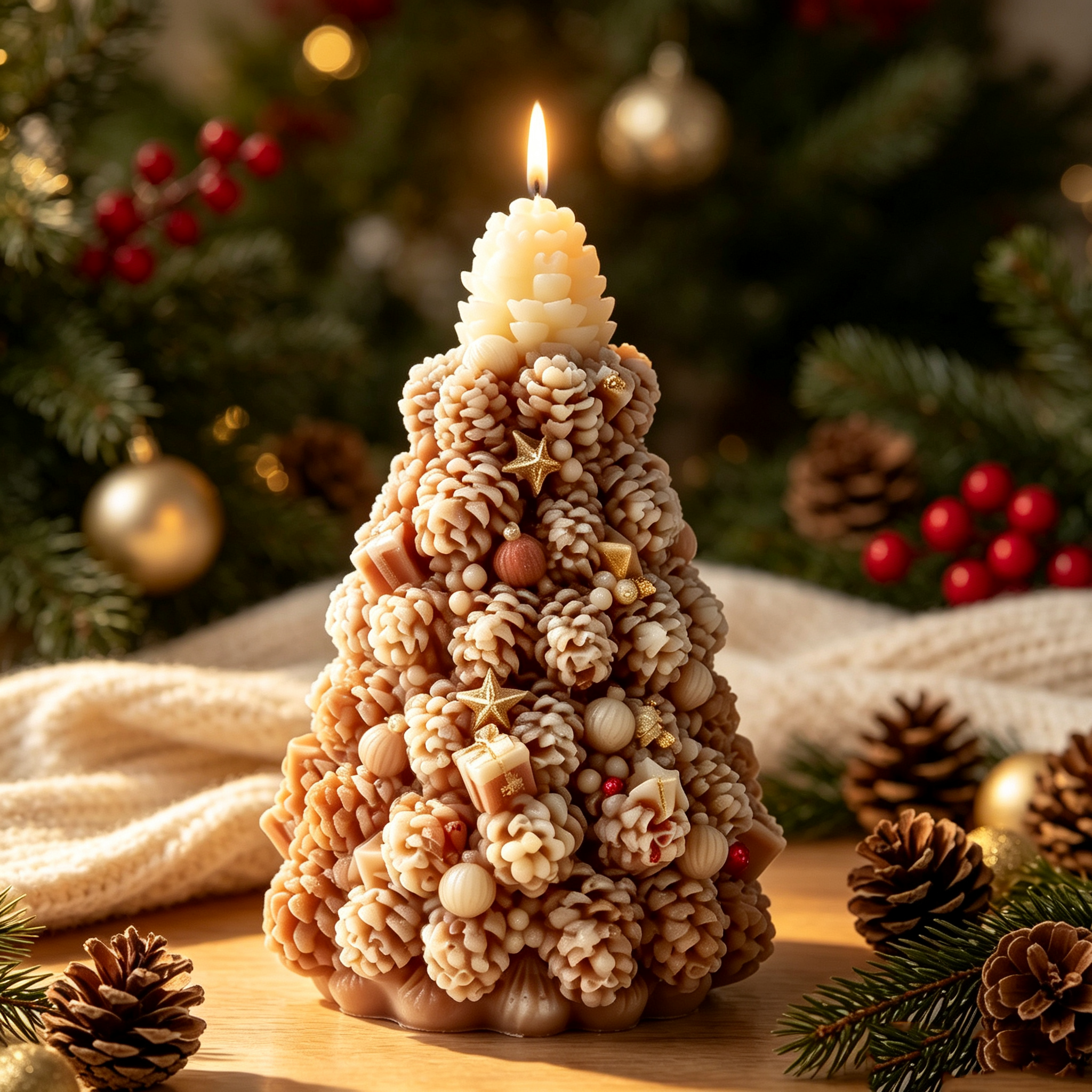Creative Pinecone Christmas Tr - Xmas Candle Making ulasan dan harga