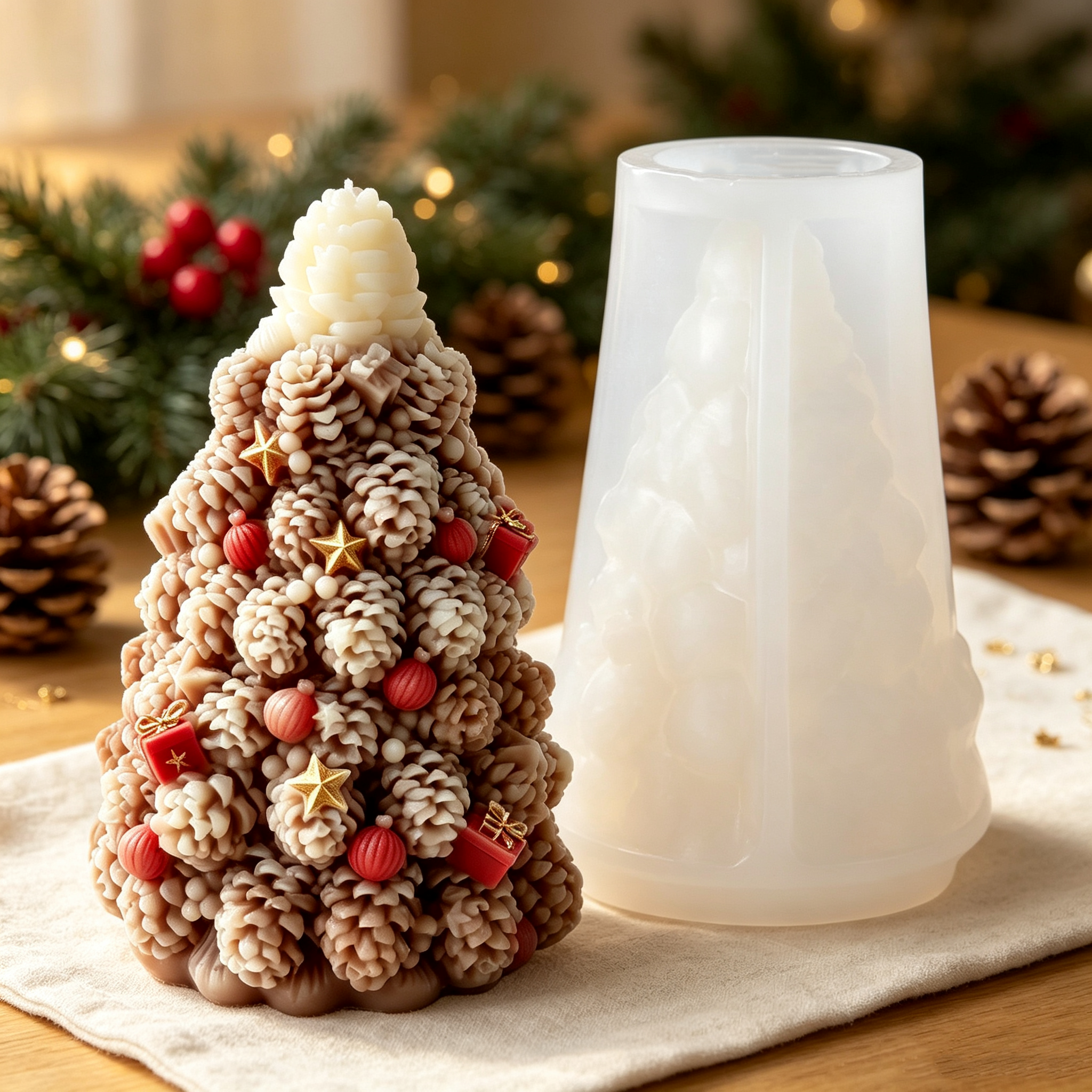 Creative Pinecone Christmas Tr - Xmas Candle Making ulasan dan harga