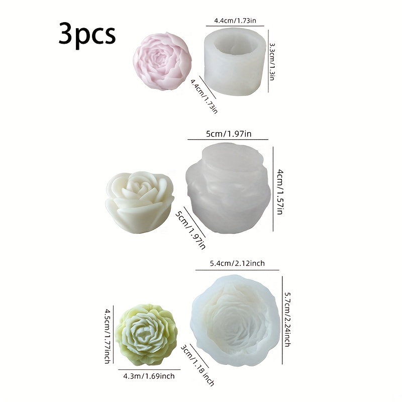 3Set of floral silicone candle - Candle Making Temperature ulasan dan harga