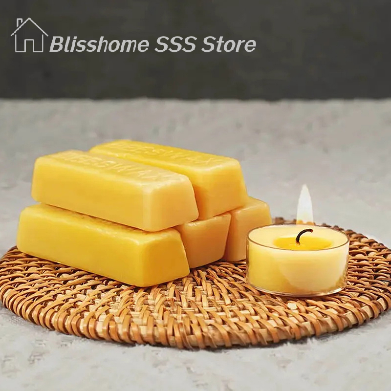 【S】4/8Pcs Pure Beeswax Blocks, - Candle Making Material ulasan dan harga