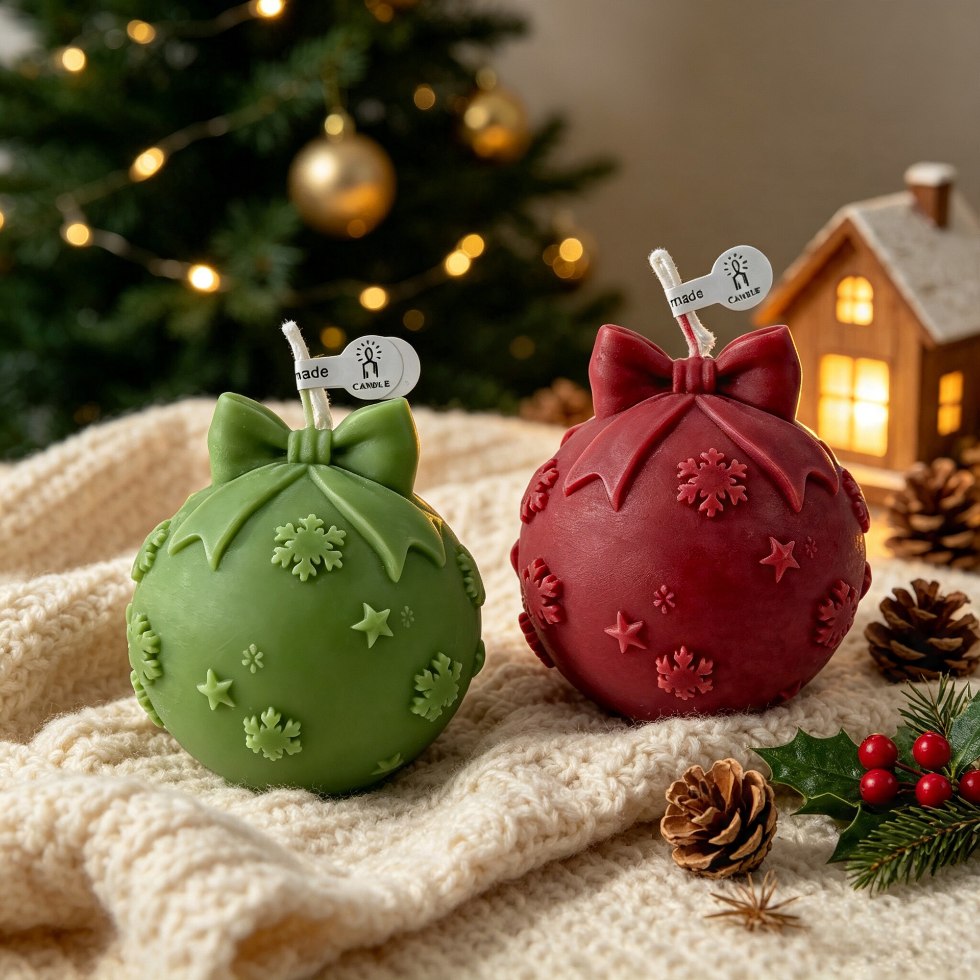 Christmas Ball Bow Tie Silicon - Xmas Candle Making ulasan dan harga
