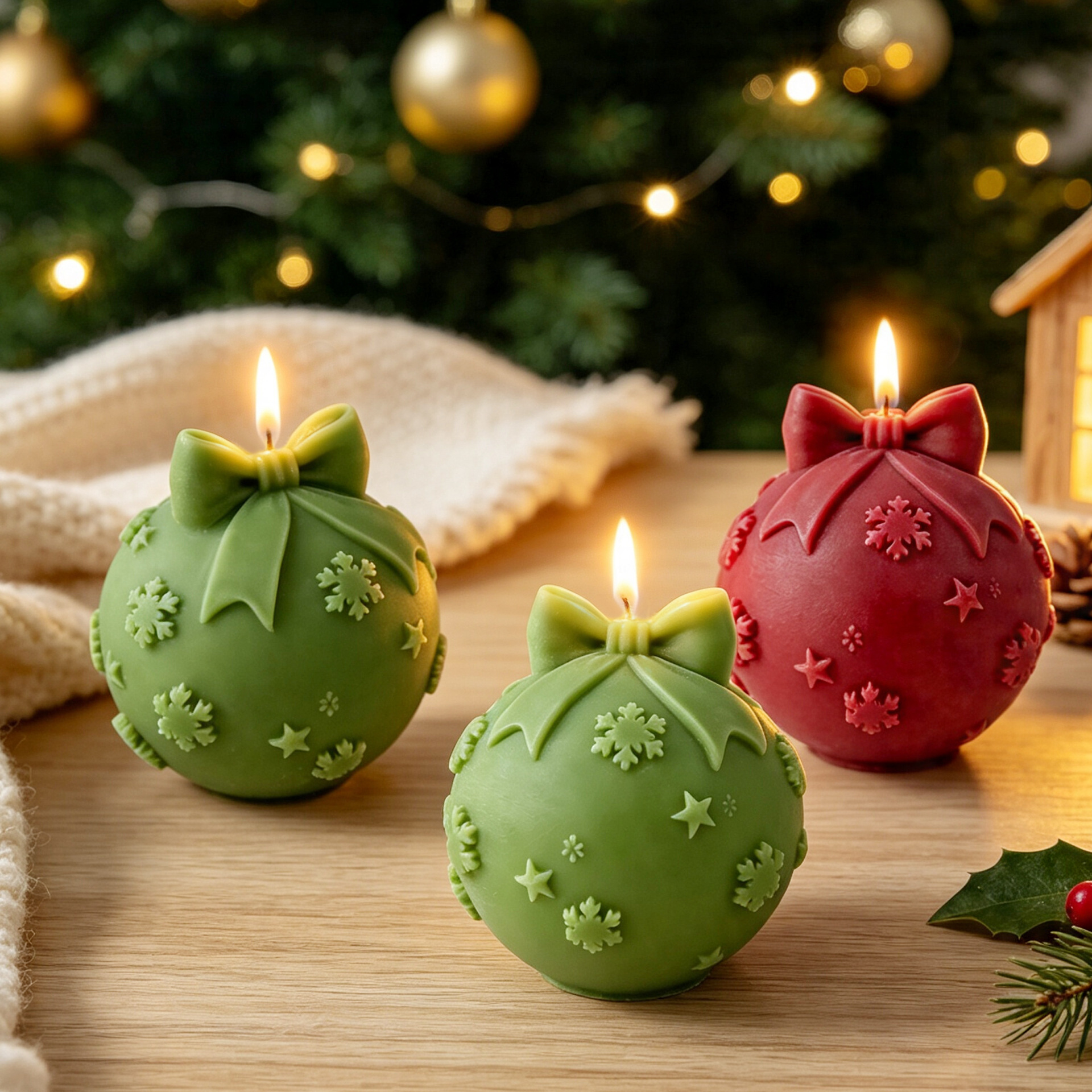 Christmas Ball Bow Tie Silicon - Xmas Candle Making ulasan dan harga