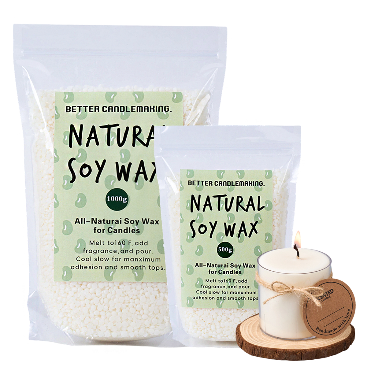 500g/1000g Natural Soy Wax DIY - Candle Making Material ulasan dan harga