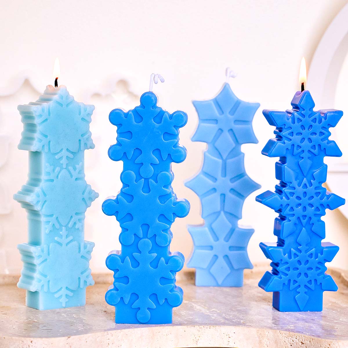 Christmas Snowflake Candle Mol - Xmas Candle Making ulasan dan harga