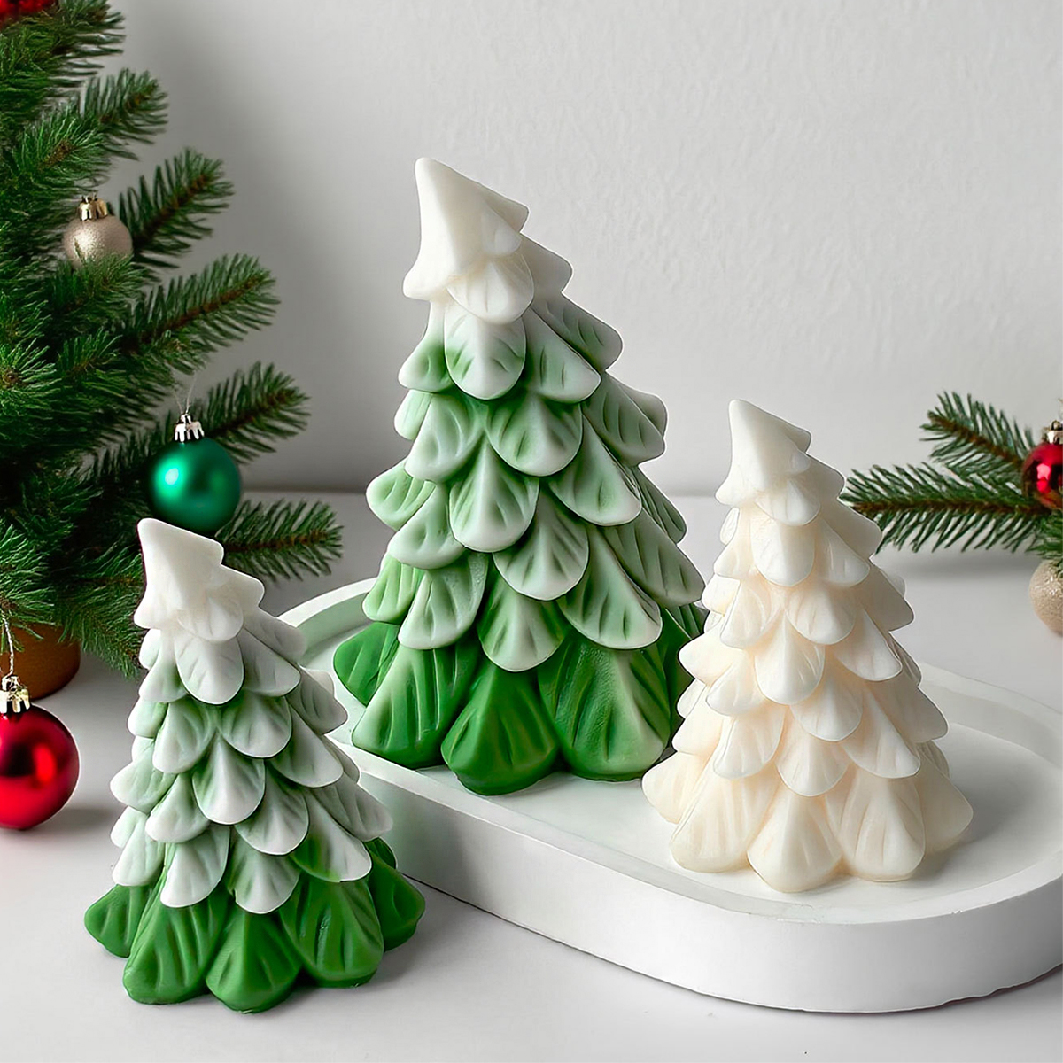 DIY Christmas Tree Silicone Mo - Xmas Candle Making ulasan dan harga