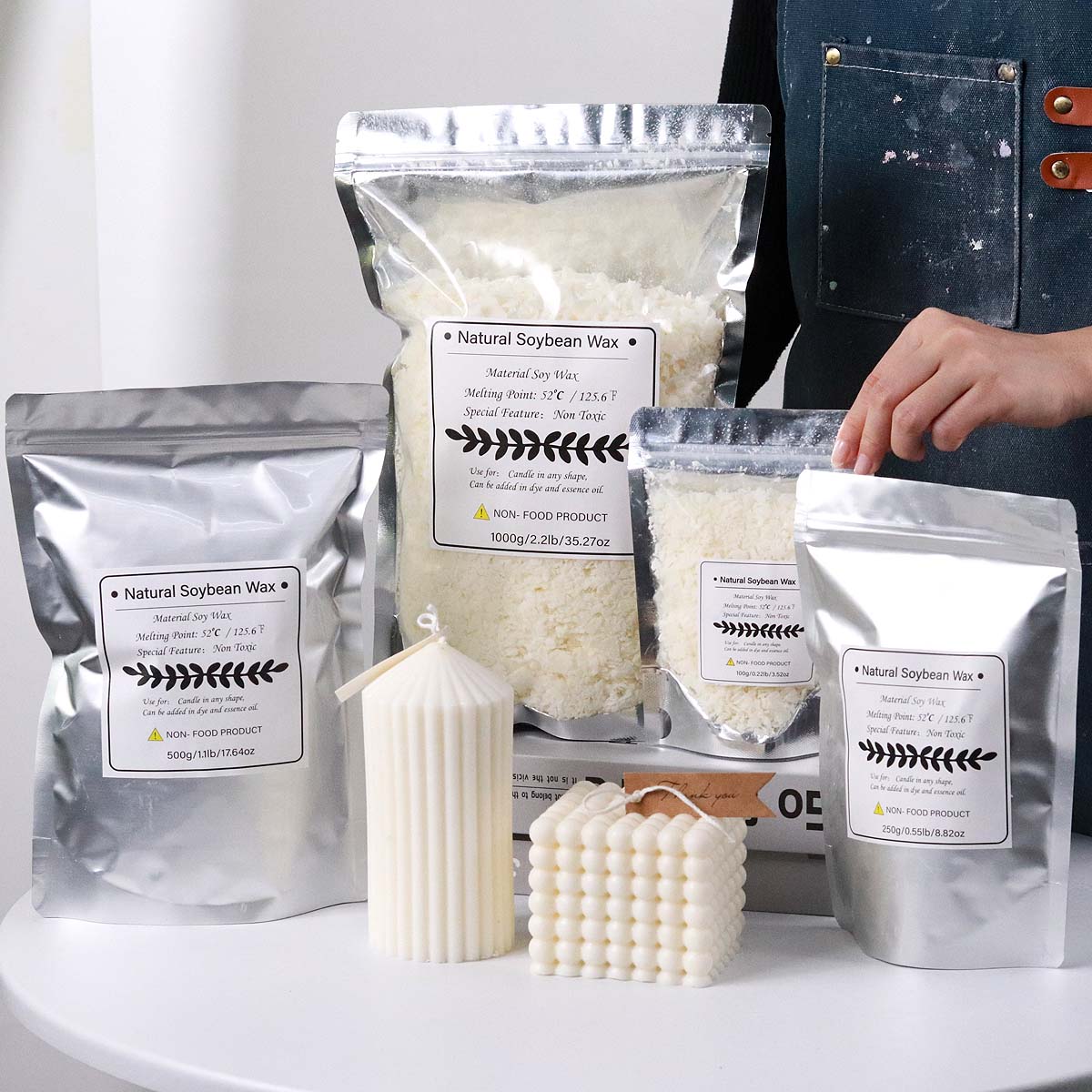 100/250/500/1000g Natural Soy  - Candle Making Wax ulasan dan harga