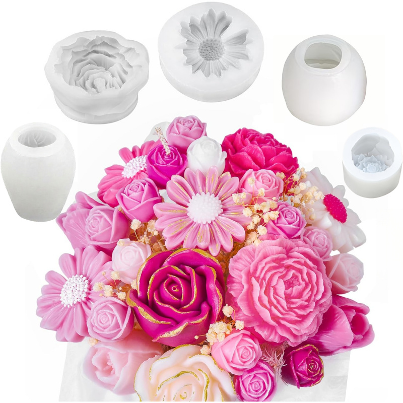 5Flower Candle Mold Set，3D Flo - Candle Making Kits ulasan dan harga