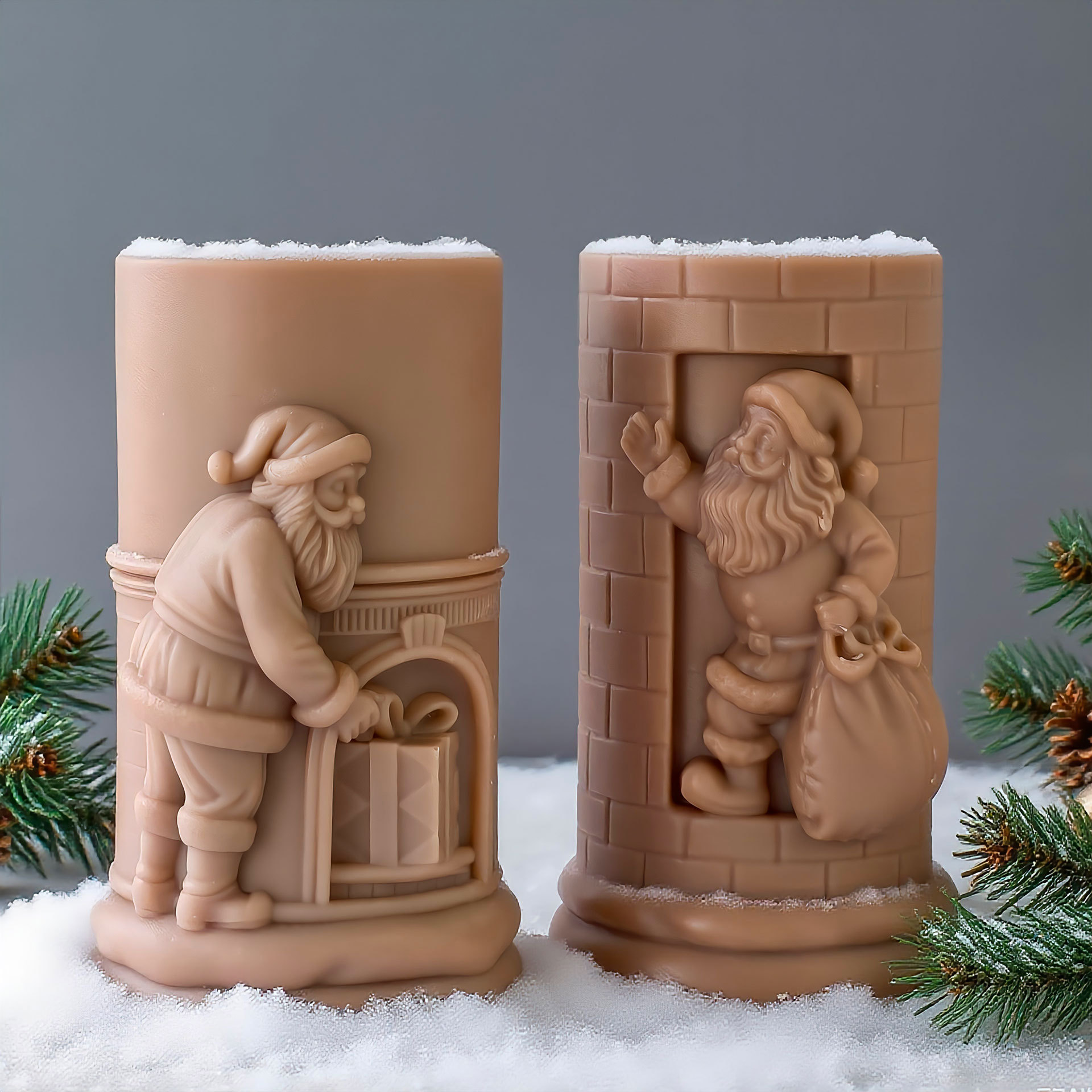 Relief Cylinder Santa Claus Ch - Xmas Candle Making ulasan dan harga