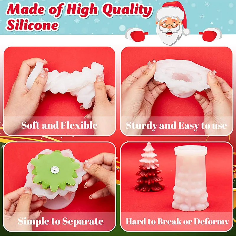 3D Tree Shaped Candle Silicone - Xmas Candle Making ulasan dan harga