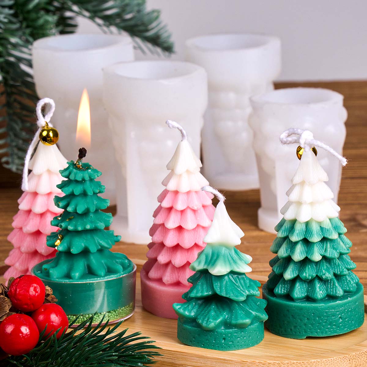 3D Christmas Tree Silicone Can - Xmas Candle Making ulasan dan harga