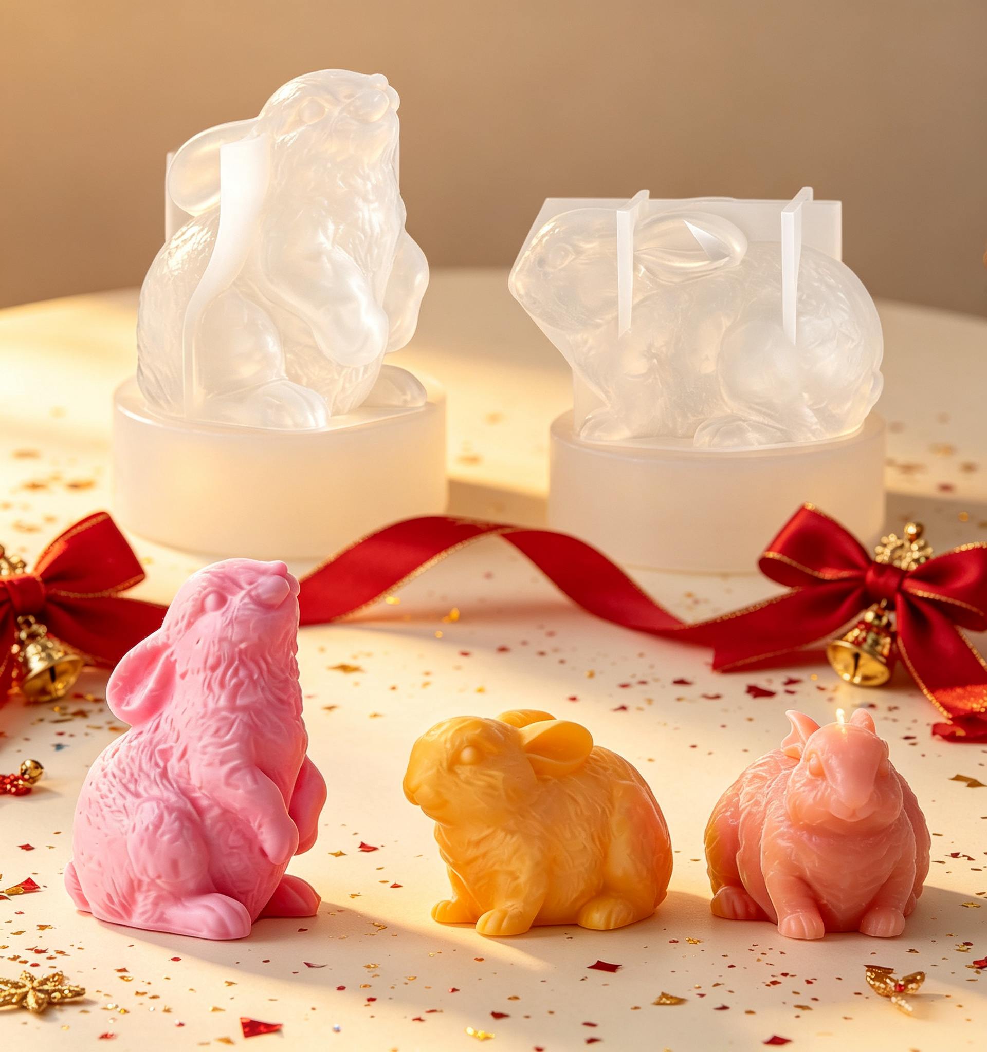 3D Rabbit Silicone Candle Mold - Candle Making Wax ulasan dan harga